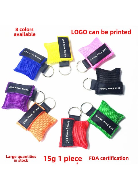 5-Pack CPR Face Shields with Valve Keychain Blue 5 Price