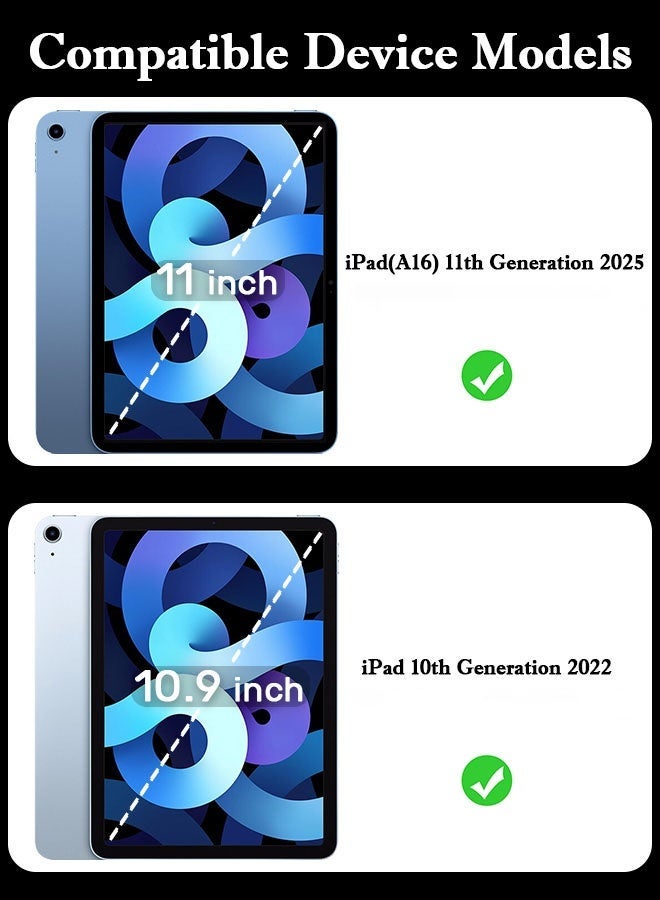 Y-Shaped Folding Stand Case for  iPad 10th Generation 10.9 inch 2022/iPad 11th Generation (A16) 11 inch 2025 Generation Cover, Magnetic Suction, Hidden Pen Storage, Supports Portrait and Landscape-Black - Image 3