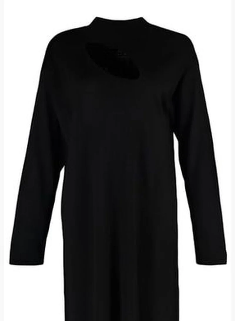 trendyol Black Stand-Up Collar Cut Out Detailed Sweater Dress TBBAW23AH00067
