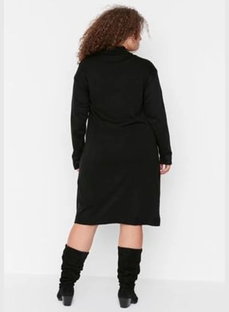 trendyol Black Stand-Up Collar Cut Out Detailed Sweater Dress TBBAW23AH00067