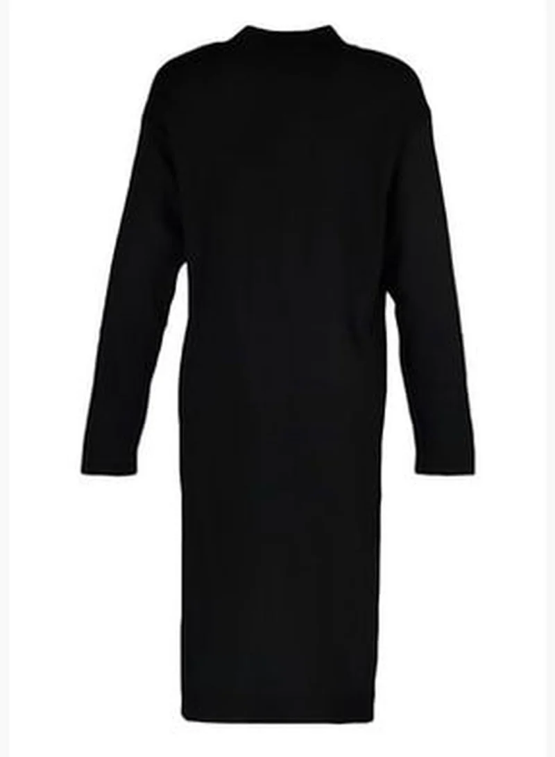 trendyol Black Stand-Up Collar Cut Out Detailed Sweater Dress TBBAW23AH00067