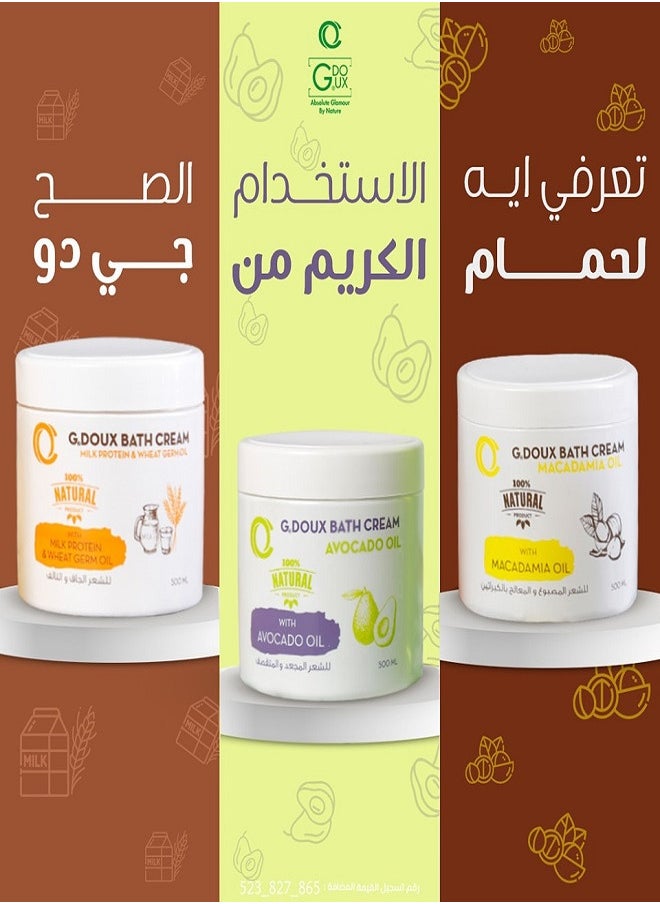 G.DOUX Bath Cream with Milk Protein & Wheat Germ Oil, 500 ml  - Image 3