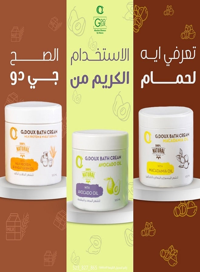 G.DOUX Bath Cream with Milk Protein & Wheat Germ Oil, 500 ml - Image 3