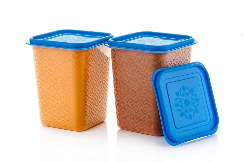 HINDSTAR Multipurpose Plastic Storage Jars and Kitchen Mate Classic Containers BPAFree Airtight Kitchen Container Set for Spices Grains and More Items Transparent 1000ML Set of 12 - Image 3