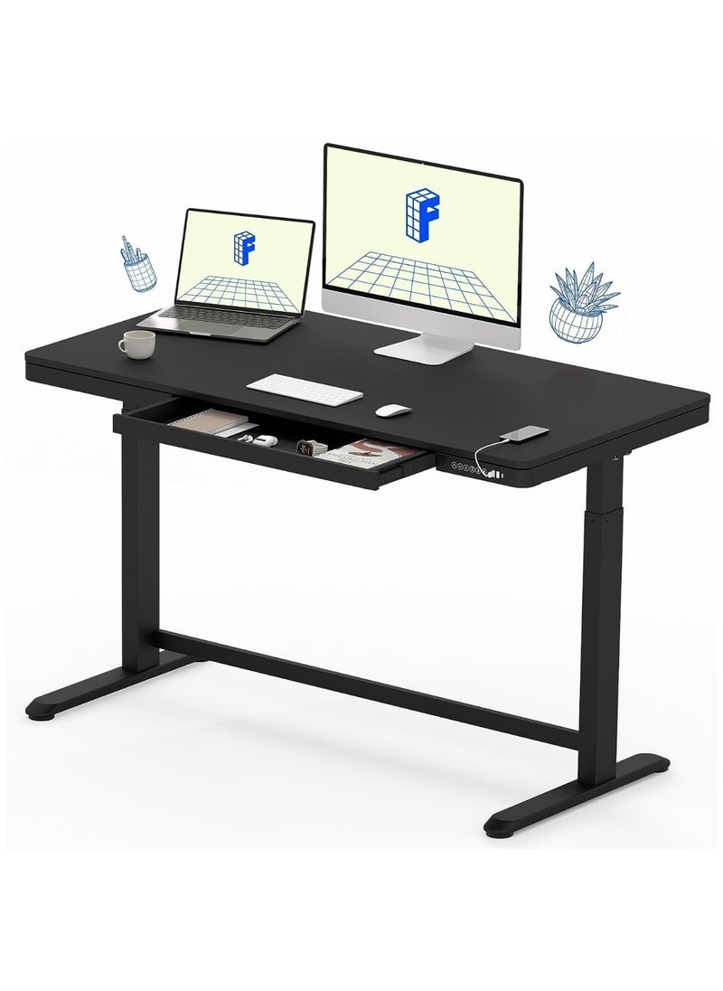 Flexispot - Flexispot Electric Standing Desk with Drawer Height Adjustable 48 x 24 Inches White Desktop & Frame Comhar Home Office Table w/USB Charge Ports, Storage - Image 1