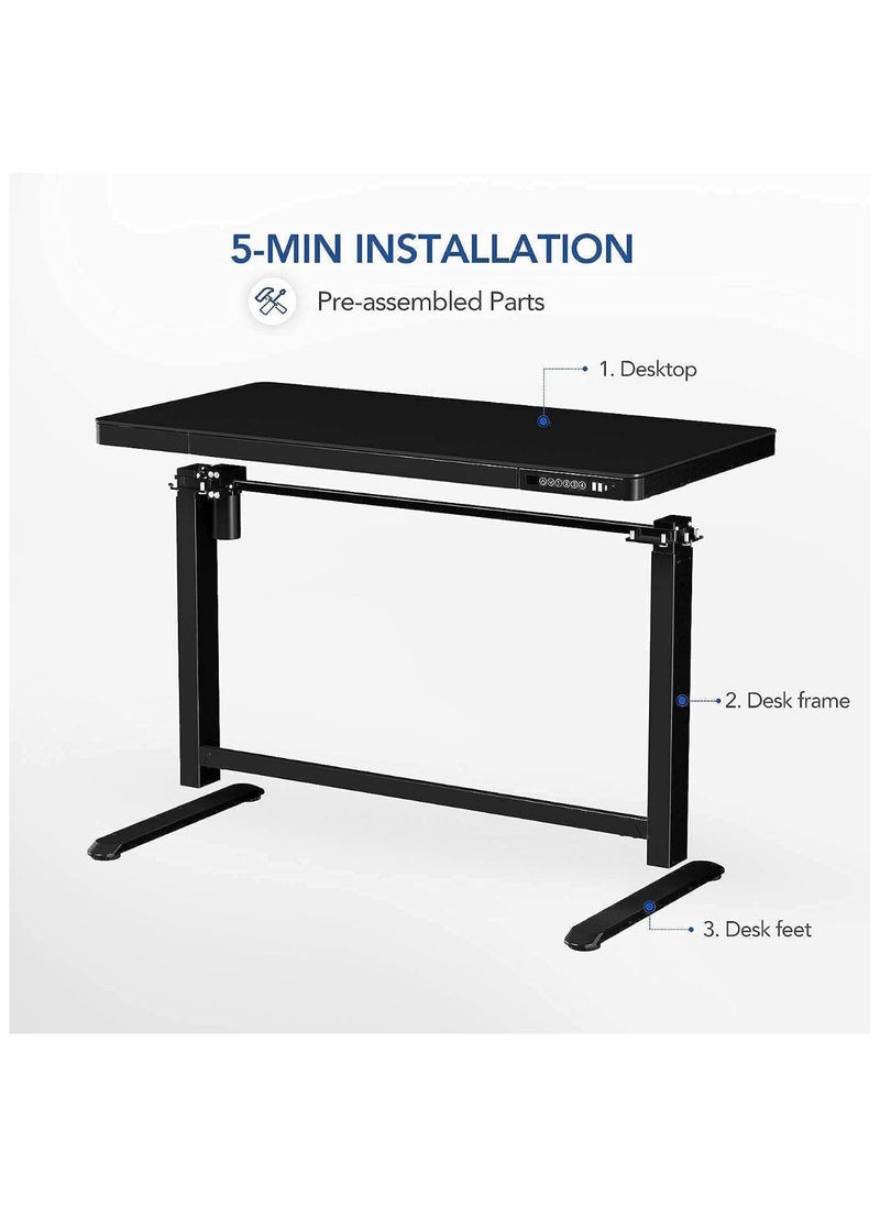 Flexispot - Flexispot Electric Standing Desk with Drawer Height Adjustable 48 x 24 Inches White Desktop & Frame Comhar Home Office Table w/USB Charge Ports, Storage - Image 1