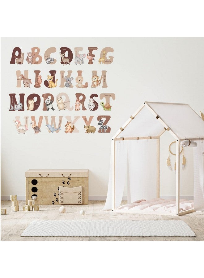 Hoteam Animal Alphabet Wall Decals Boho Abc Stickers Large Wall Letters Decor For 26 English Abc Wall Stickers For Kids Featuring Cute Watercolor Animals Wall Peel And Stick For Kids Nursery Classroom - Image 4