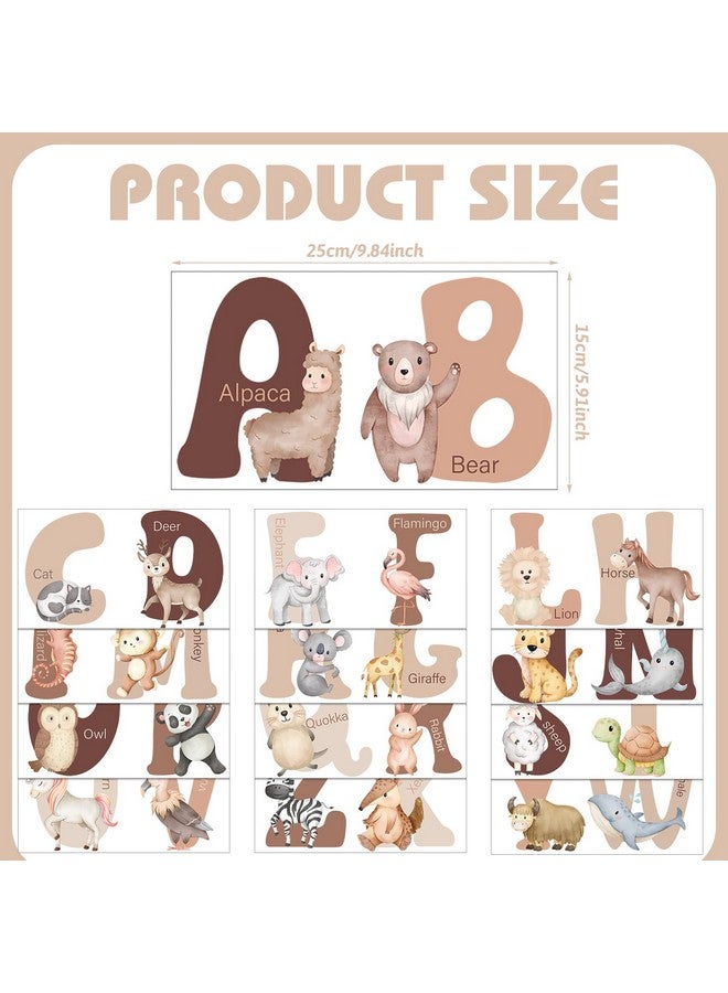 Hoteam Animal Alphabet Wall Decals Boho Abc Stickers Large Wall Letters Decor For 26 English Abc Wall Stickers For Kids Featuring Cute Watercolor Animals Wall Peel And Stick For Kids Nursery Classroom - Image 3