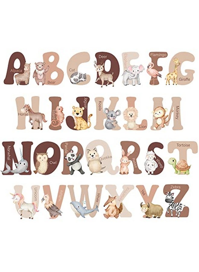 Hoteam Animal Alphabet Wall Decals Boho Abc Stickers Large Wall Letters Decor For 26 English Abc Wall Stickers For Kids Featuring Cute Watercolor Animals Wall Peel And Stick For Kids Nursery Classroom - Image 1