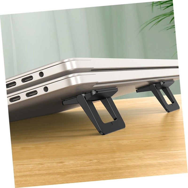2 Pack Foldable Mini Laptop Stand Portable Heightening Desk Holder For Notebook Computer Support Compact Travel Desktop Bracket For Work Home Silver - Image 4