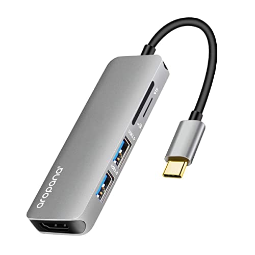 AROPANA USB C Hub HDMI Adapter for MacBook Pro 2019/2018/2017, Aropana 5 in 1 Dongle USB-C to HDMI, Sd/TF Card Reader and 2 Ports USB 3.0 (Space Gray) - Image 2