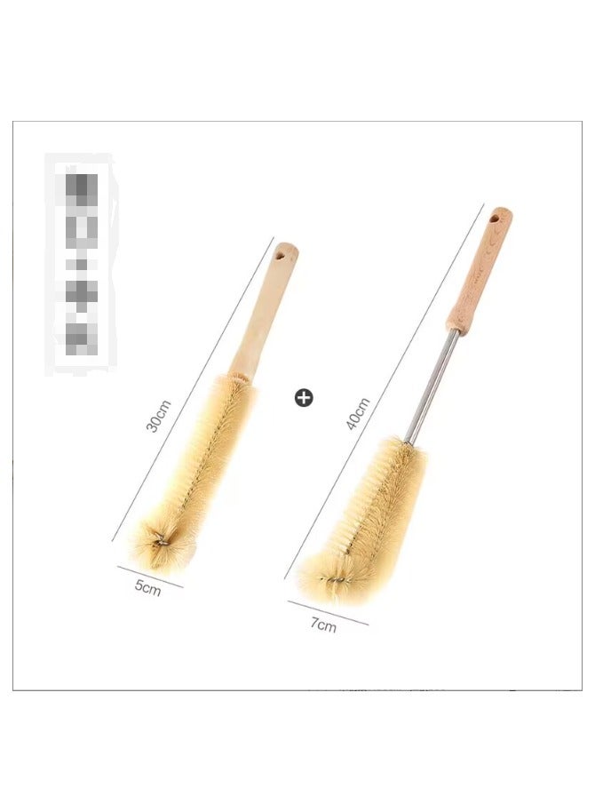 30+40cm 2pcs 1 pair,bottle brush,Long handle teacup water cup brush, thermos cup glass brush, cleaning bottle vase brush, bottle brush  - Image 1