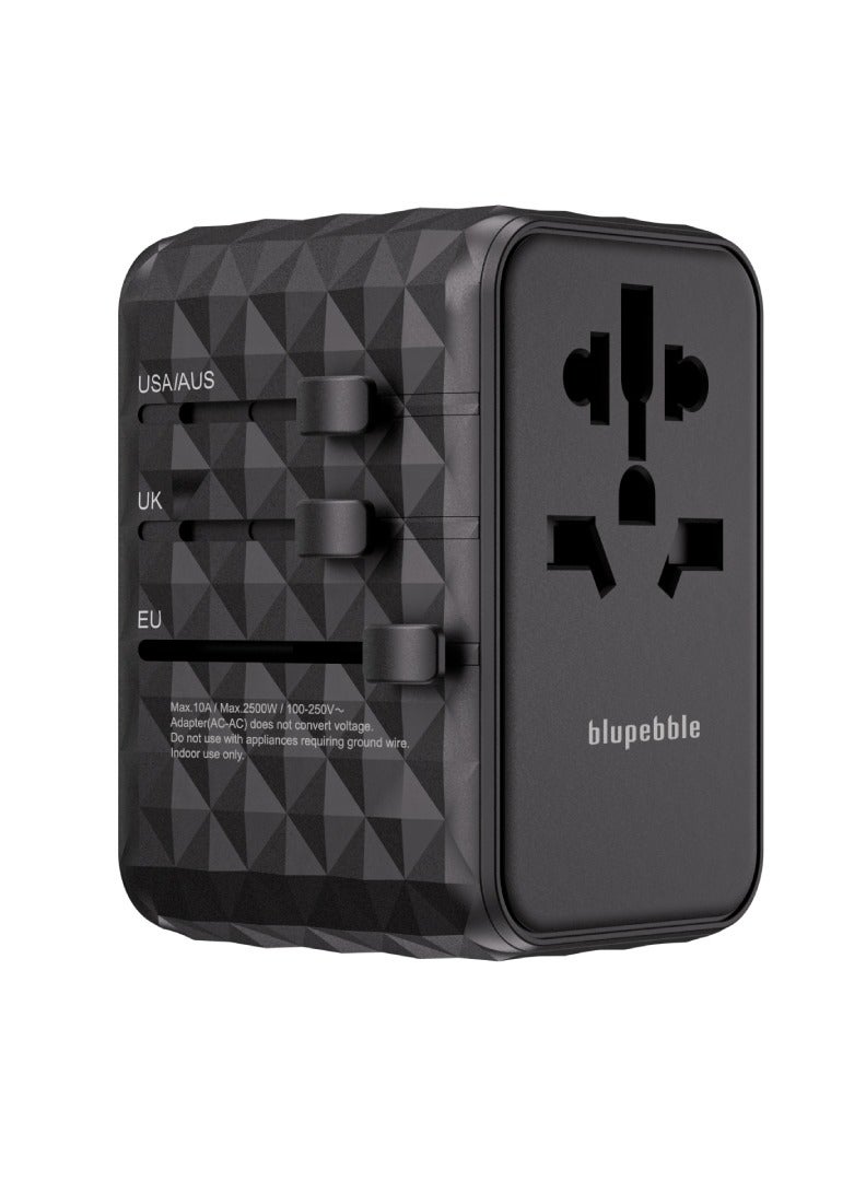 blupebble Passport 4 World Travel Adapter With GaN III Tech 100W Fast Charging, 3 USB-C, 2 USB-A Worldwide Wall Charger for iPhone, Tablets, Laptop, Plug Adapter USA, UK, EU, AU - Image 2