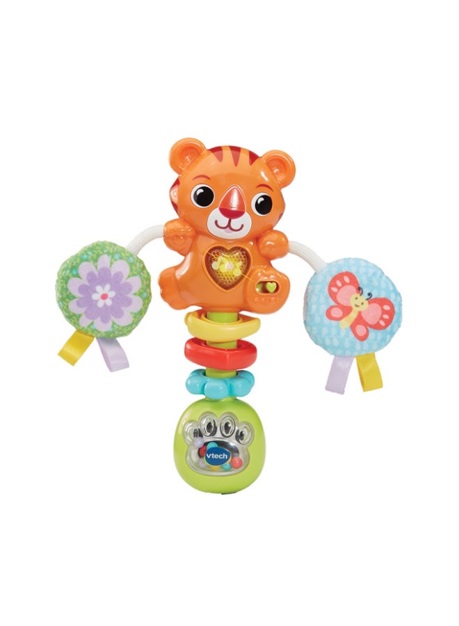 vtech Rattle & Roar Tiger | Baby Rattle with Lights, Music & Textured Pom Poms | Fine Motor & Sensory Development Toy for Infants - Image 1