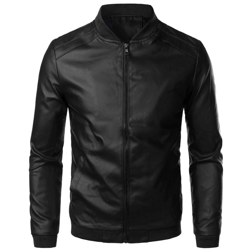 2019 E-Commerce Motorcycle Slim Leather Jacket Winter Men'S Pu Leather Jacket Baseball Casual Jacket Men'S Clothing - Image 1
