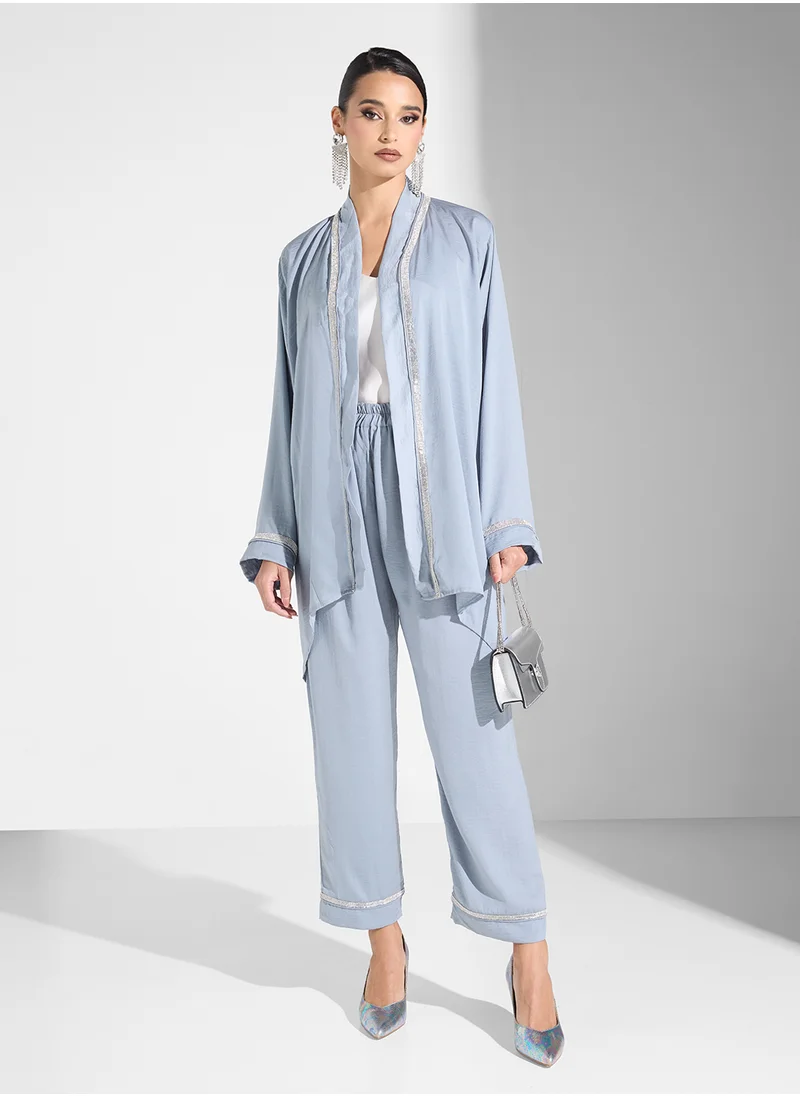 هيا كلوزيت Open Front Blouse & Pants Set