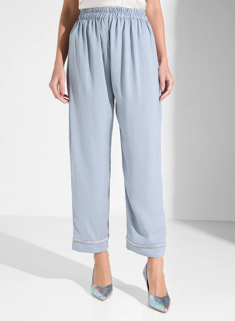 hayas closet Open Front Blouse & Pants Set