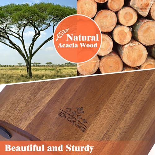 Enoking Universal Knife Block Holder with Plastic Lid, Acacia Wood Knife Block without Knives for Scissors, Sharpening Rod and Knives, Round Knife Storage Organizer Display - Image 4