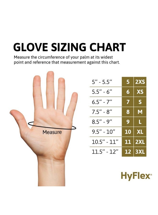 Ansell HyFlex 11-840 Ergonomic Abrasion-Resistant Nitrile Foam Industrial Gloves for Automotive, Fabrication, EMS, Utilities - Size 9, Black (12 Pairs) - Image 3