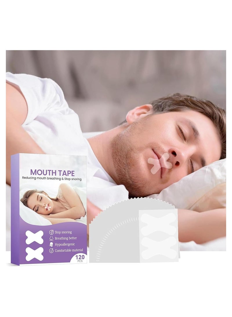 VIUAUAX Sleep Strips,120 Pcs Anti Snoring Mouth Tape,Universal Adjustable Stop Snoring Sleeping Aid For Snoring Women And Men.  - Image 2