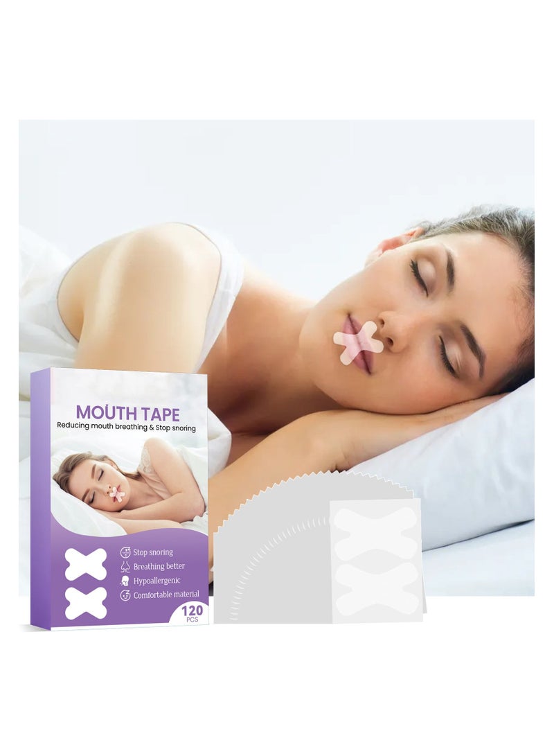 VIUAUAX Sleep Strips,120 Pcs Anti Snoring Mouth Tape,Universal Adjustable Stop Snoring Sleeping Aid For Snoring Women And Men.  - Image 1