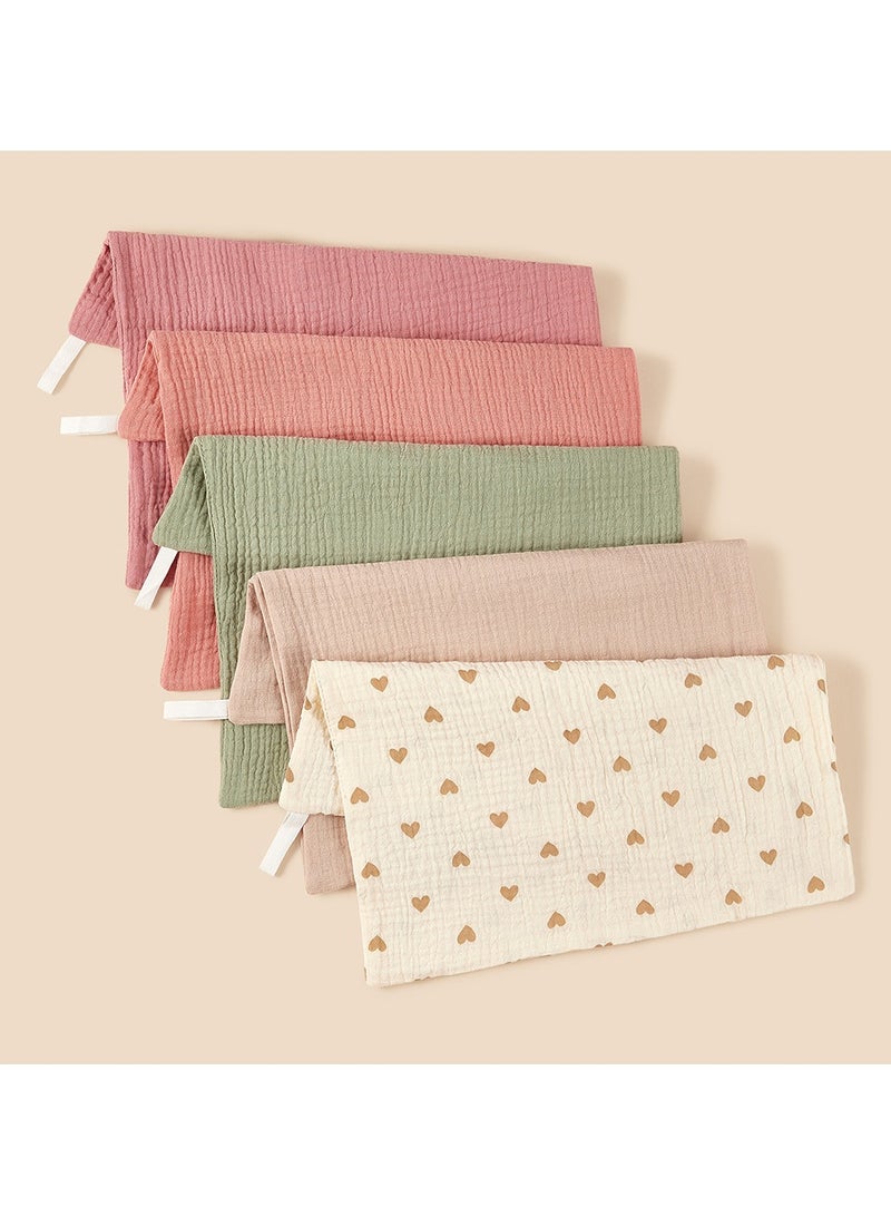 general Five-piece baby feeding napkin handkerchief four-layer crepe gauze all-cotton drool cloth face towel baby feeding napkin handkerchief - Image 1