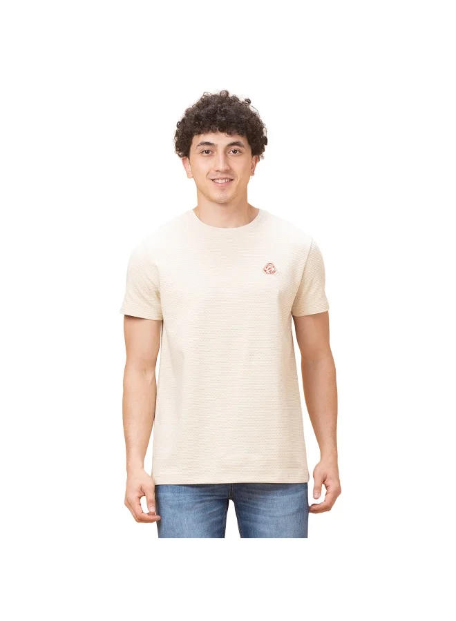 بيينغ هيومان Mens Chalk Round Neck Short Sleeve T-Shirt