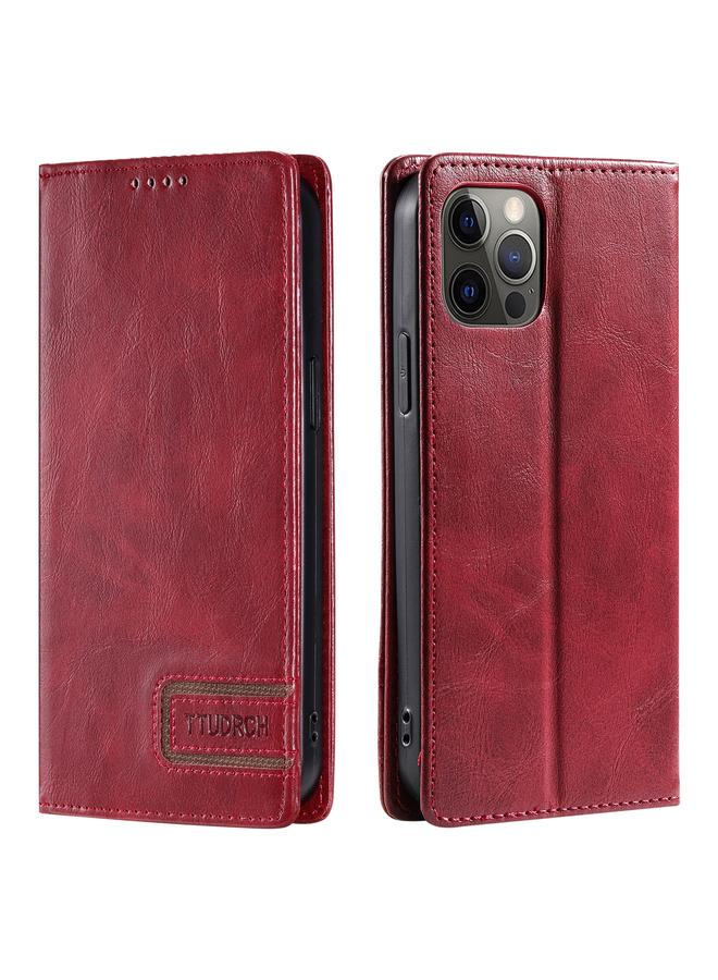 Zaboon Case For iPhone 12 / 12 Pro TTUDRCH RFID Retro Texture Magnetic Leather Phone Case - Image 1