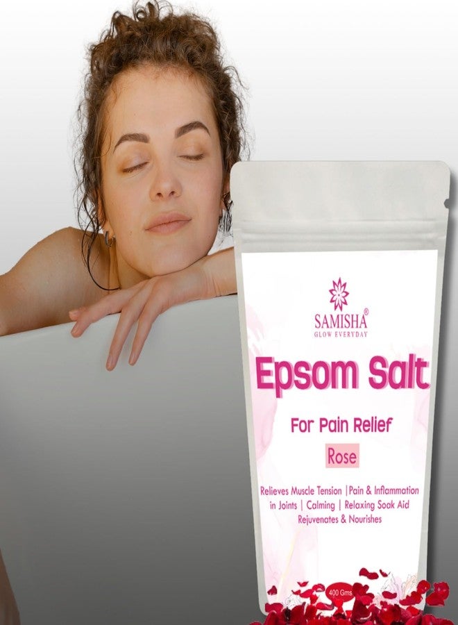 Samisha ملح إبسوم ساميشا - ملح الاستحمام | ملح إبسوم لتخفيف الألم | ملح إبسوم لغسل القدمين | كبريتات المغنيسيوم | استرخاء العضلات | ملح إبسوم للاستحمام والدش | ملح إبسوم المغنيسيوم (عبوة 1، وردة) - Image 1