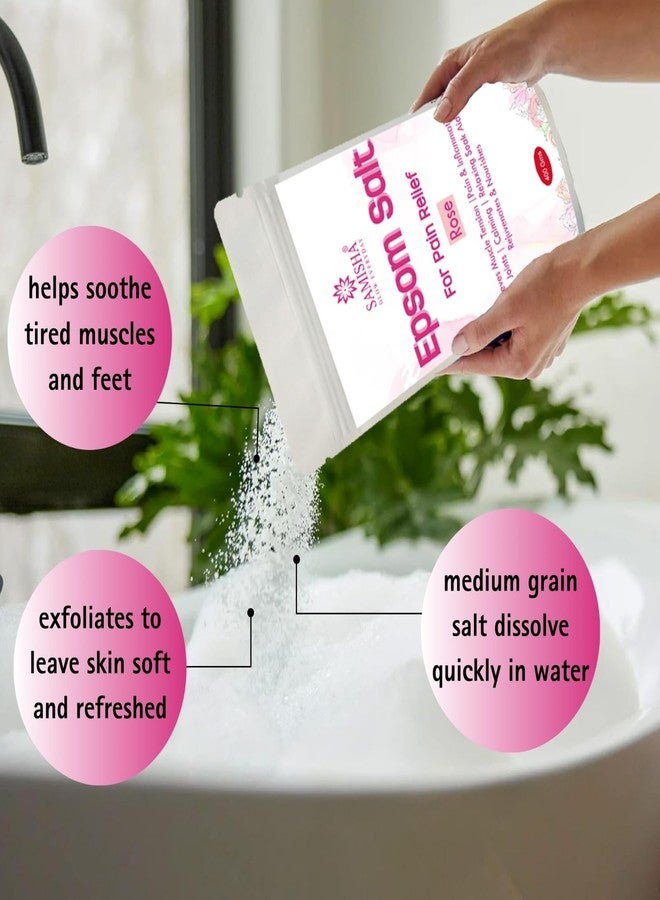Samisha ملح إبسوم ساميشا - ملح الاستحمام | ملح إبسوم لتخفيف الألم | ملح إبسوم لغسل القدمين | كبريتات المغنيسيوم | استرخاء العضلات | ملح إبسوم للاستحمام والدش | ملح إبسوم المغنيسيوم (عبوة 1، وردة) - Image 5