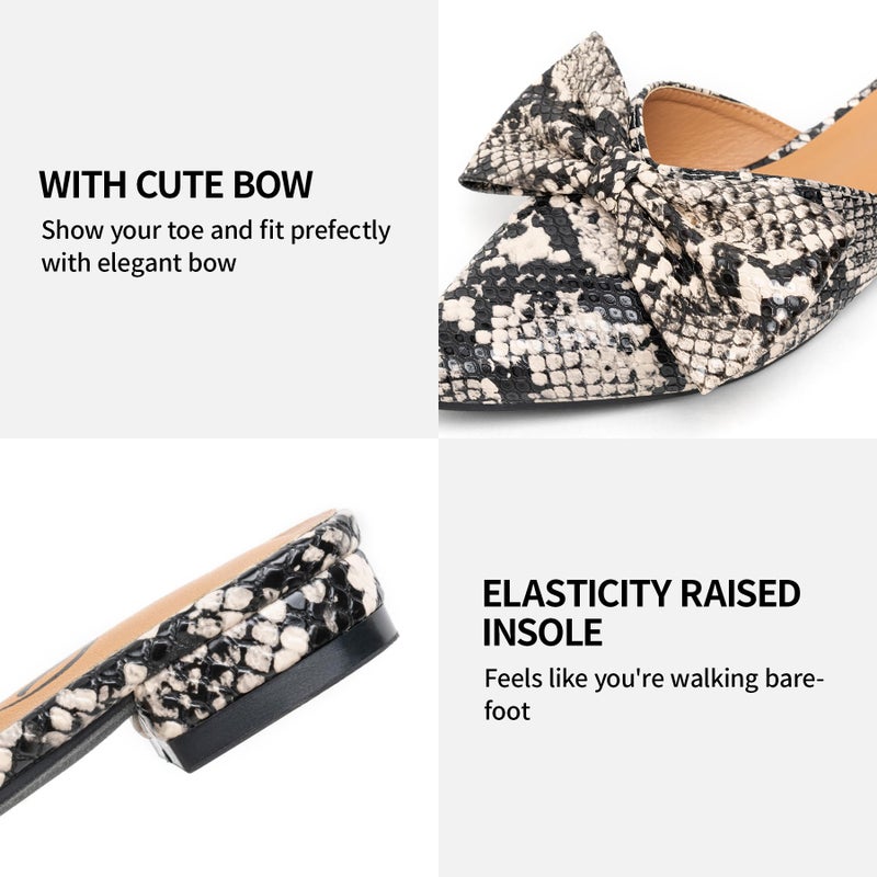 Trary Women's Comfortable Snake Mules - Business Casual Flats for Summer 2023 - Image 4