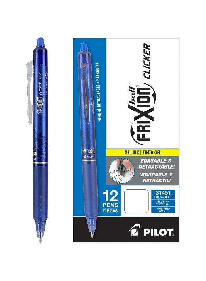 Pilot Frixion Clicker Erasable Pen Pack of 12 Pieces (Blue) - Image 3