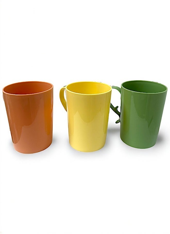 Yolo Set of 5 Plastic Mug 300ml each for tea and coffee