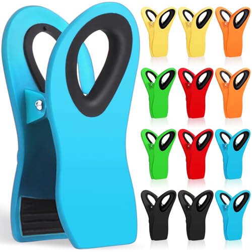 Jetmore 12 Pack Chip Clips Bag Clips, Magnetic Bag Clip for Food Storage Heavy Duty, Plastic Food Clip for Chips, Snack, Kitchen, Refrigerator, Garden, Sewing, Fabric, Clothes Pins - Image 1