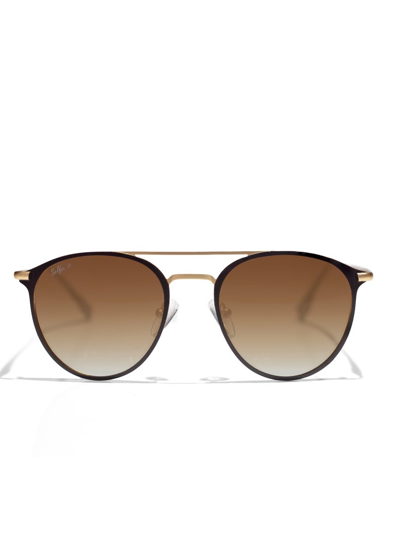 selfie Selfie Polarized Brown Lense Brown Metal Frame Sunglasses, SE8260-C4  - Image 1