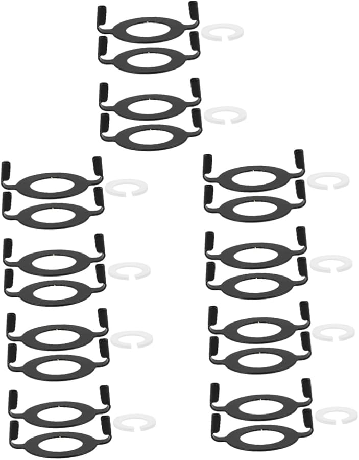 Black Lamp Shade Adapter Ring Set Of 5 Metal Fittings To Hold Lampshade 8X5 9X2CM - Image 1