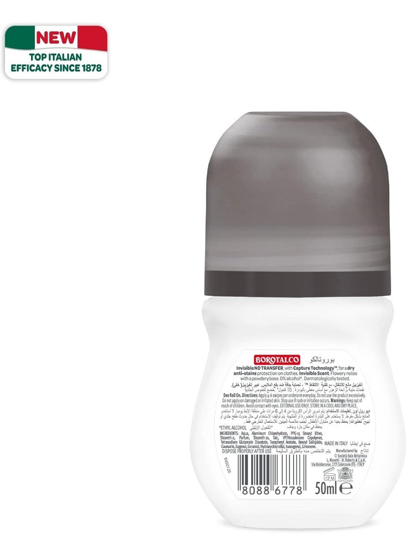 Borotalco Deodorant Invisible Roll on 50ml - Image 3