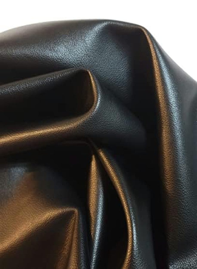 NAT LEATHERS نات ليذرز | قماش تنجيد من الجلد الصناعي الأسود يُباع بالمتر، جلد صناعي ناعم 0.8 مم (معتمد من بيتا كمنتج نباتي) نابا ناعم (أسود، متر واحد (36 بوصة × 54 بوصة)) - Image 4
