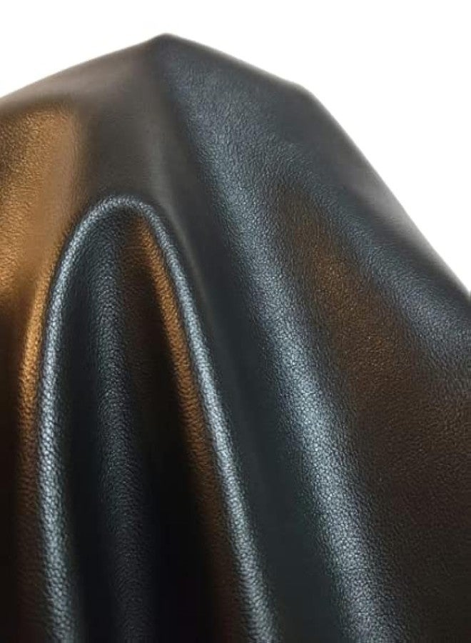 NAT LEATHERS نات ليذرز | قماش تنجيد من الجلد الصناعي الأسود يُباع بالمتر، جلد صناعي ناعم 0.8 مم (معتمد من بيتا كمنتج نباتي) نابا ناعم (أسود، متر واحد (36 بوصة × 54 بوصة)) - Image 1