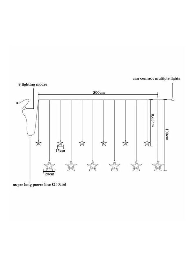 LED Star Shaped Indoor Outdoor Decorative Hanging Lights White 4x0.6+1meter - Image 4