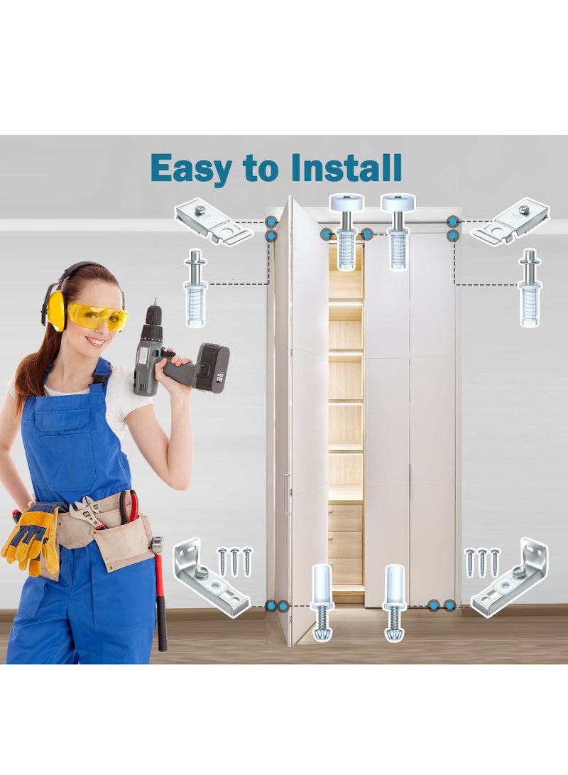 4 Pack Bifold Door Repair Kit with 7/8 Inch Wheels for Pocket and Barn Doors - Image 2