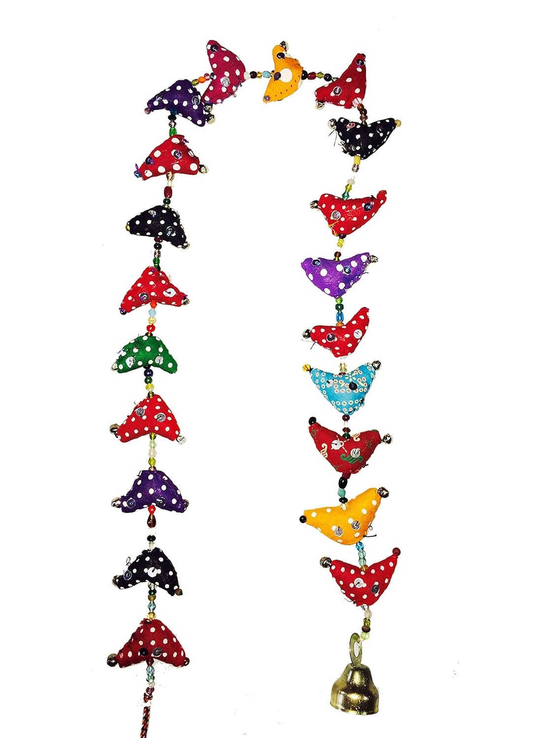 Anupam Enterprise Anupam Enterprise Traditional Indian Rajasthani Handicrafts Handmade Decorative 25 Bird Wall and Door Hangings with Beads and Brass Bell Strings for Home Decoration  - Image 2