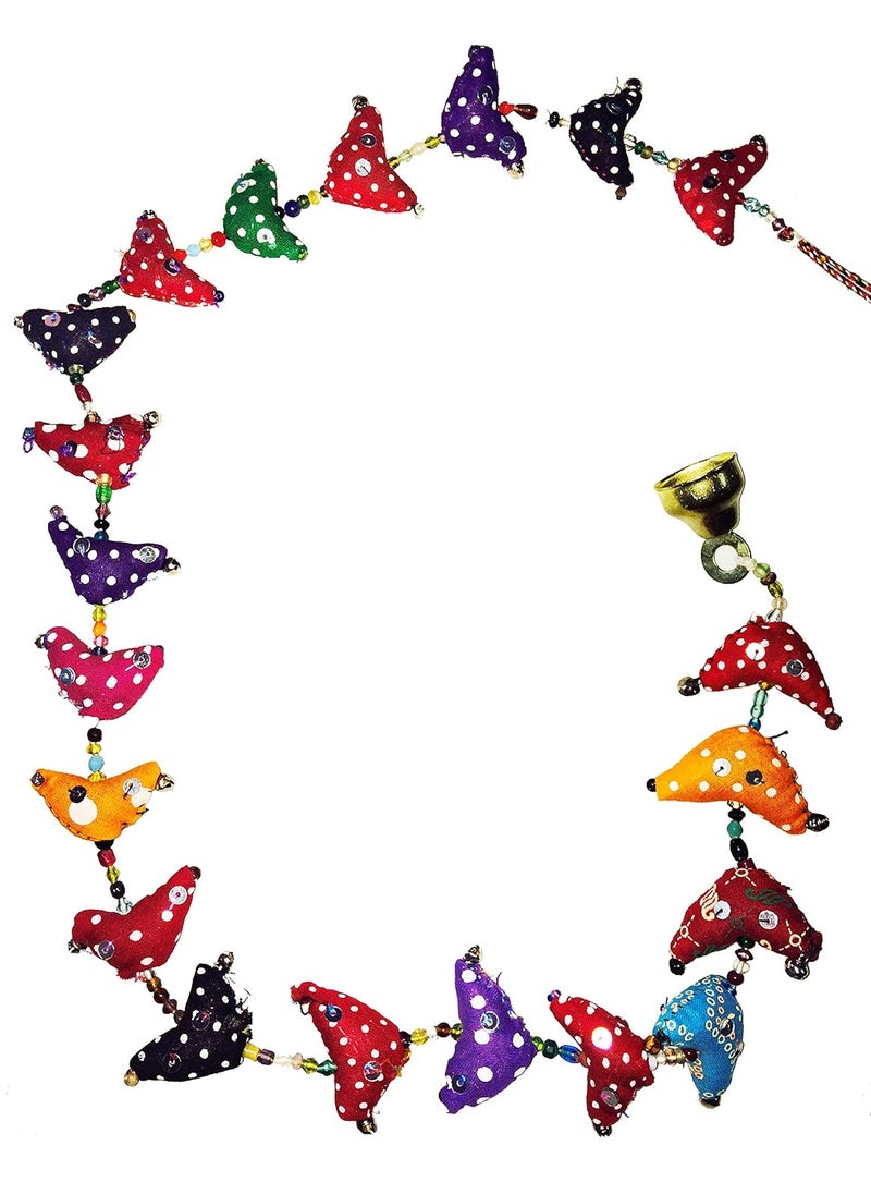 Anupam Enterprise Anupam Enterprise Traditional Indian Rajasthani Handicrafts Handmade Decorative 25 Bird Wall and Door Hangings with Beads and Brass Bell Strings for Home Decoration  - Image 3