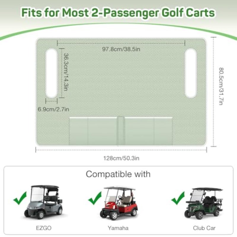 Golf Cart Seat Covers, Universal Golf Cart Seat Towel Blanket for EZGO, Yamaha, Club Car and More 2-Seat Carts with 4 Front Pockets, Universal Golf Accessories, Non-Slip Easy to Clean - Image 2