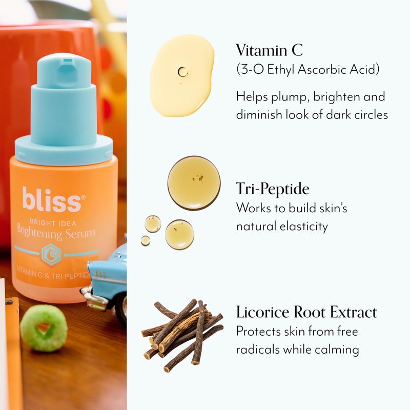Bliss Vitamin C + Tri-Peptide Bright Idea Serum â€“ 15% Brightening + Barrier Boost Complex for Radiant, Firm Skin â€“ Anti-Aging Face Serum Boosts Collagen & Elasticity - 1 fl oz - Image 4