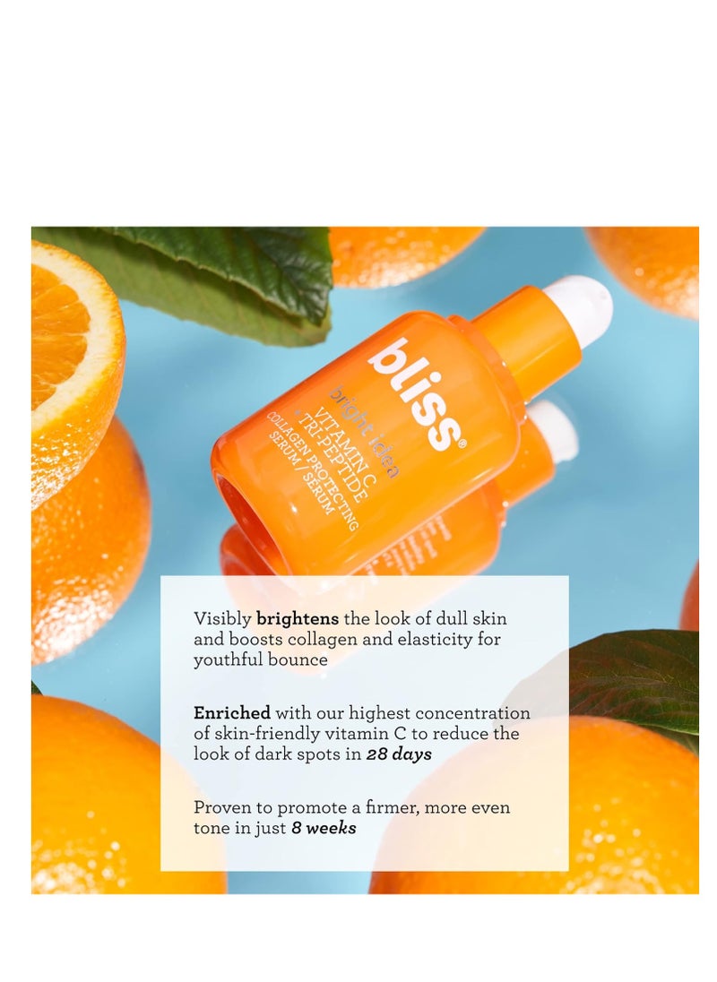 BLISS - Bliss Bright Idea Vitamin C + Tri-Peptide Collagen Brightening Face Skincare Serum - Anti Aging, Reduces Dark Spots, Boosts Skin Elasticity - Clean - Vegan & Cruelty-Free - 1 Fl Oz - Image 1