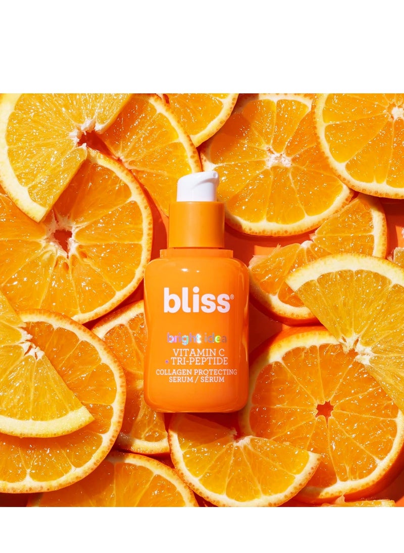 BLISS - Bliss Bright Idea Vitamin C + Tri-Peptide Collagen Brightening Face Skincare Serum - Anti Aging, Reduces Dark Spots, Boosts Skin Elasticity - Clean - Vegan & Cruelty-Free - 1 Fl Oz - Image 1