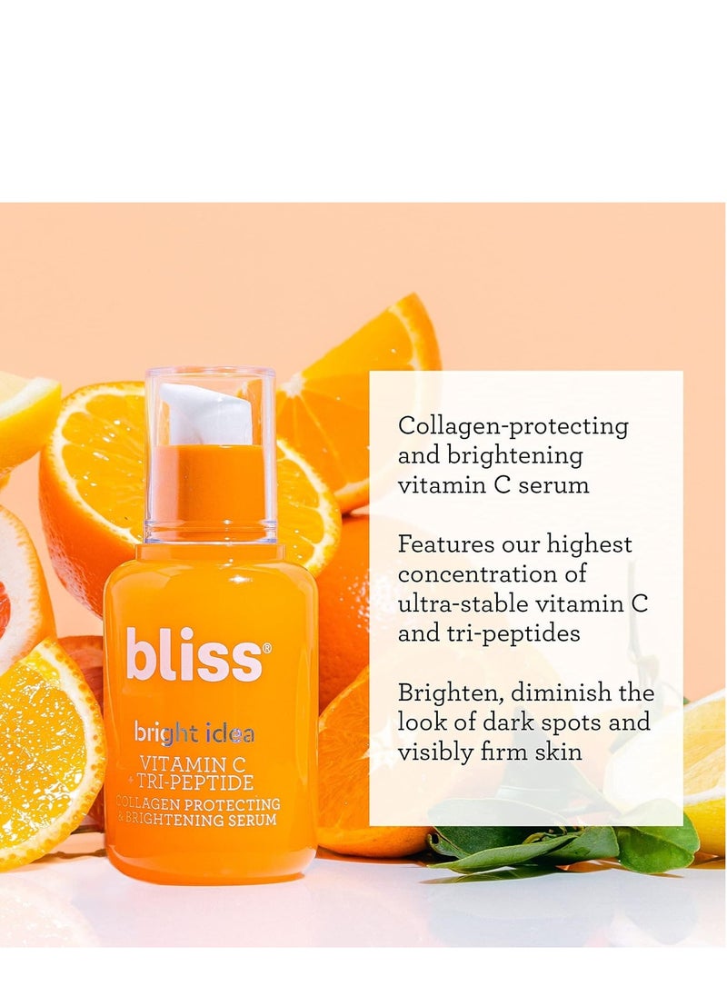 BLISS - Bliss Bright Idea Vitamin C + Tri-Peptide Collagen Brightening Face Skincare Serum - Anti Aging, Reduces Dark Spots, Boosts Skin Elasticity - Clean - Vegan & Cruelty-Free - 1 Fl Oz - Image 1