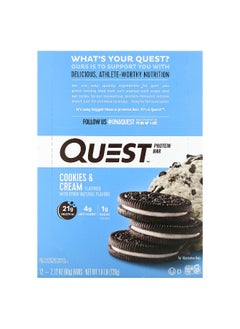 QUEST NUTRITION Quest Nutrition, Protein Bar, Cookies & Cream, 12 Bars, 2.12 oz (60 g) Each  - Image 1