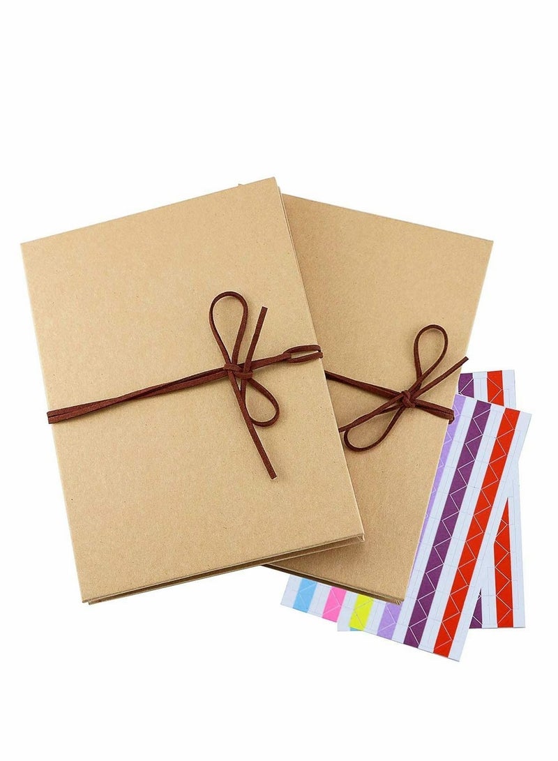 Y&D 2 Pack Accordion Photo Album, 8 x 6 inches DIY Hardcover Scrapbook, Stretchable Folding Kraft Style Poster Memory Sketchbook - Image 1